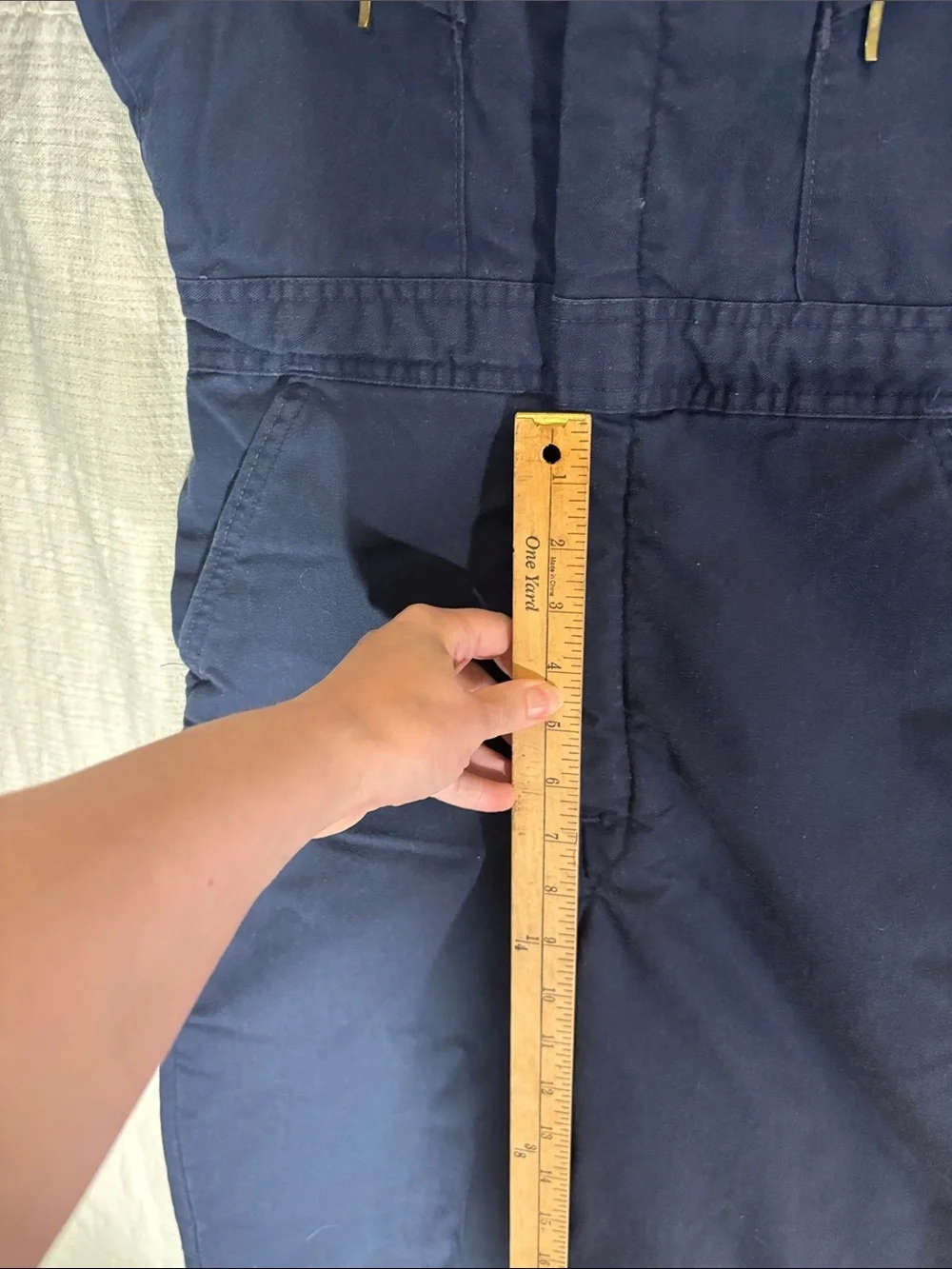 VTG 80s OshKosh B'gosh Youth 14/16 L Navy Blue Kids Coverall Quiltlined Jumpsuit